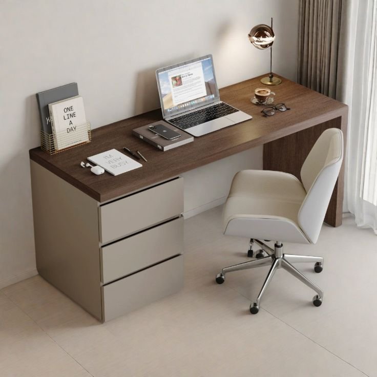 Bureau moderne bois et métal - Bureau - Frachdark Maroc
